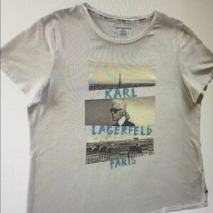 Karl Lagerfeld Paris Graphic Tee - White